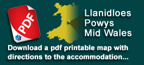 Download Printable Map and Directions to Drainbyrion Farm Self Catering Accommodation Mid Wales